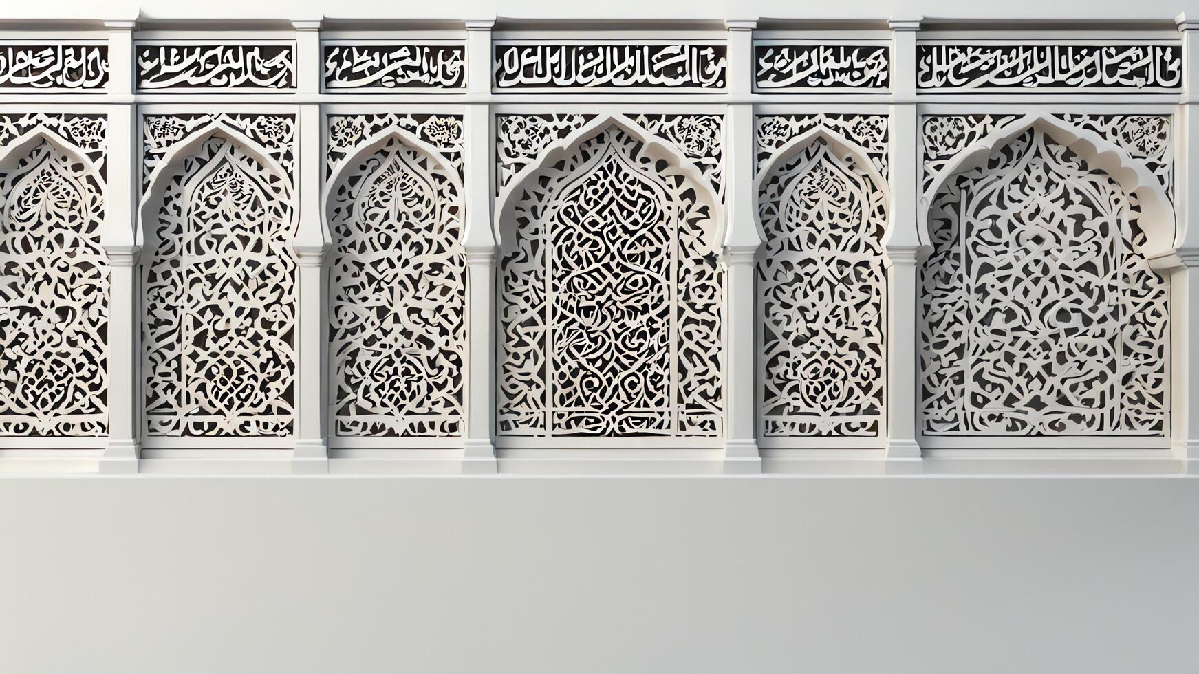 Islamic pattern white frame ornament photo
