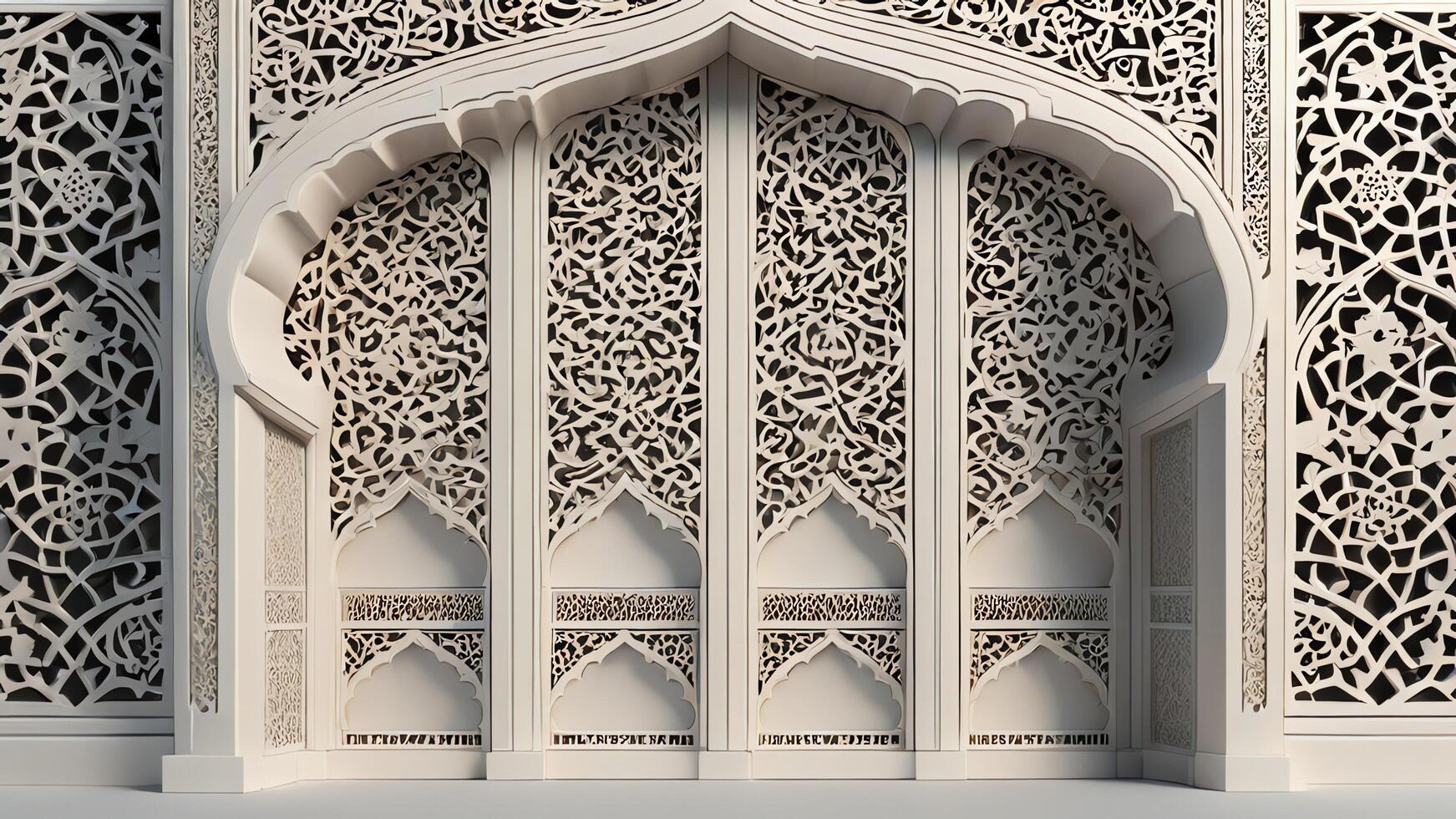 Islamic pattern white frame ornament photo