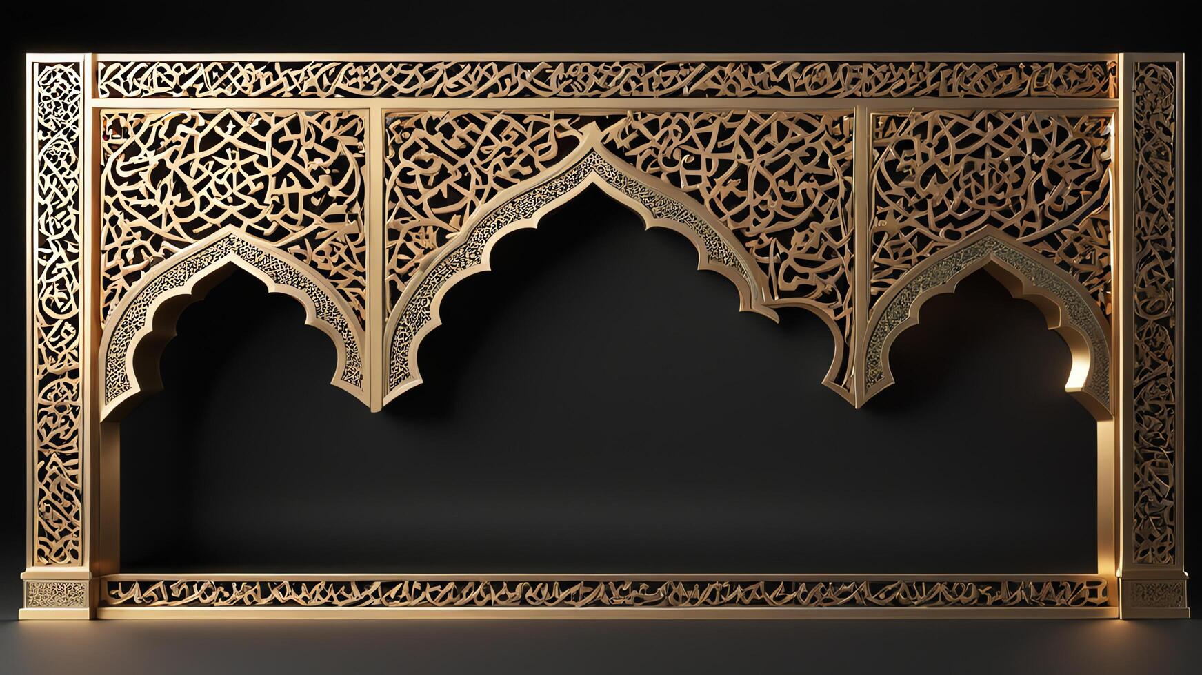 ornate islamic frame background photo