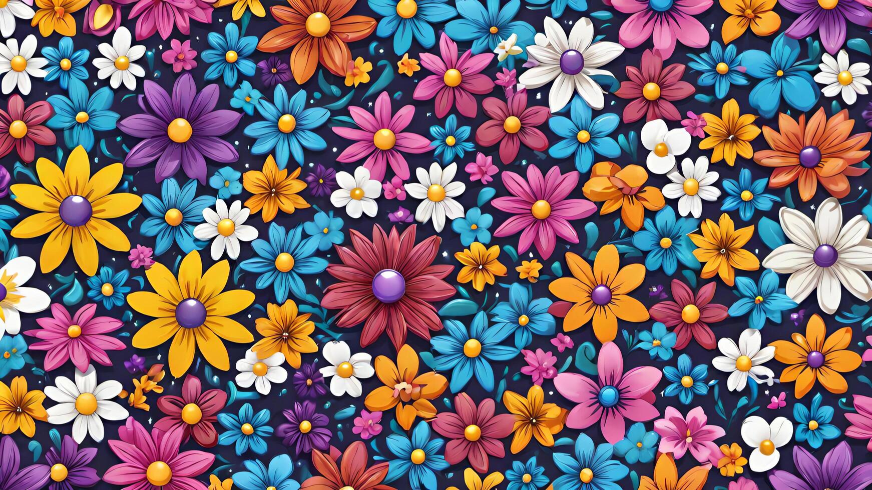 colorful flowers on a dark background photo