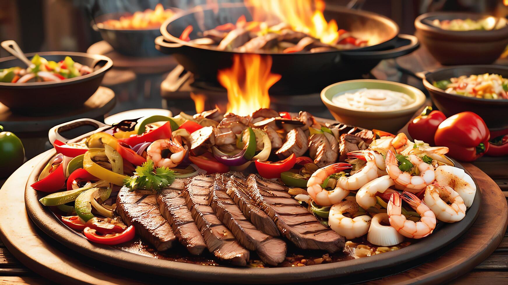 food dish grilled meat with vegetables photo
