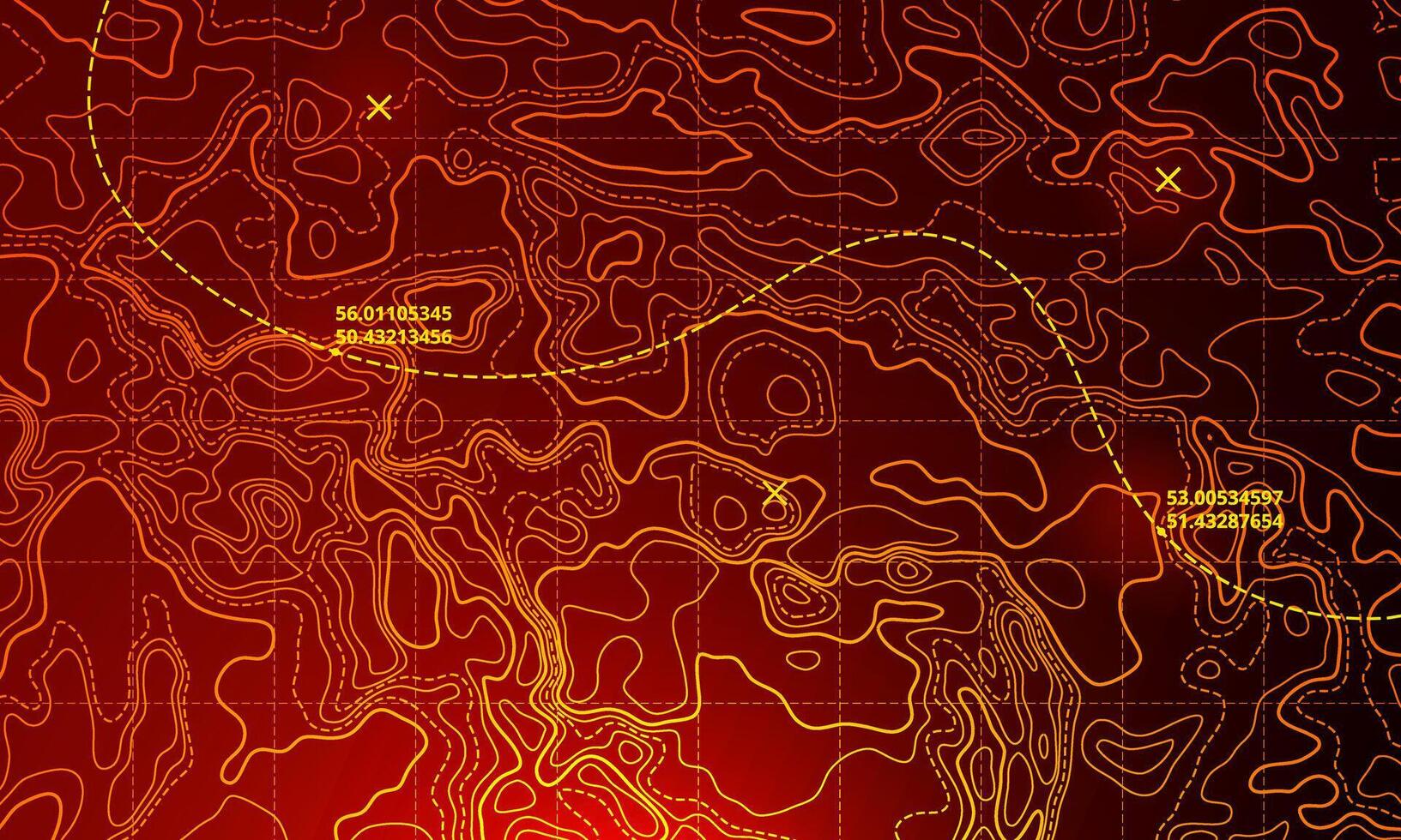 Ocean bottom topographic line map curvy wave isolines illustration. vector