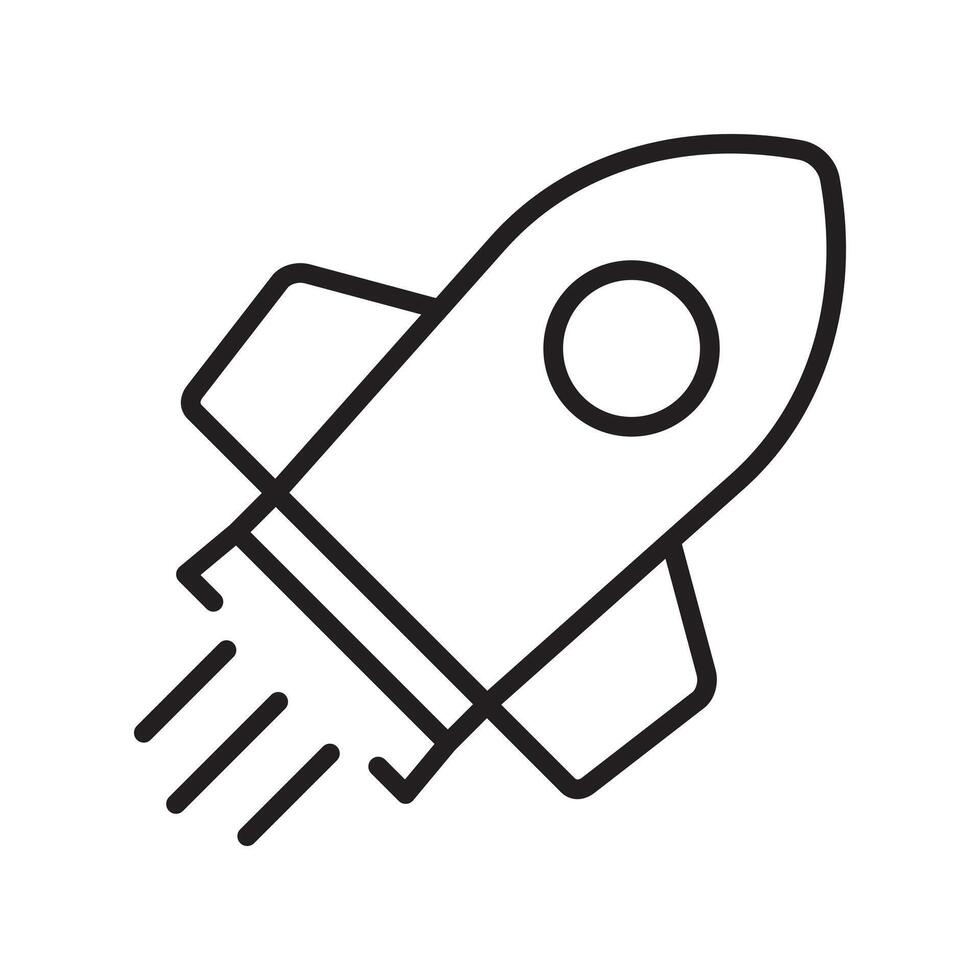 Rocket icon. Simple outline rocket sign. Rocket launched icon. vector