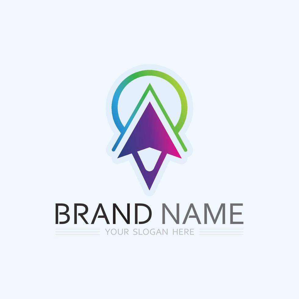 GPS and MAP logo navigator sign location symbol designillustration vector