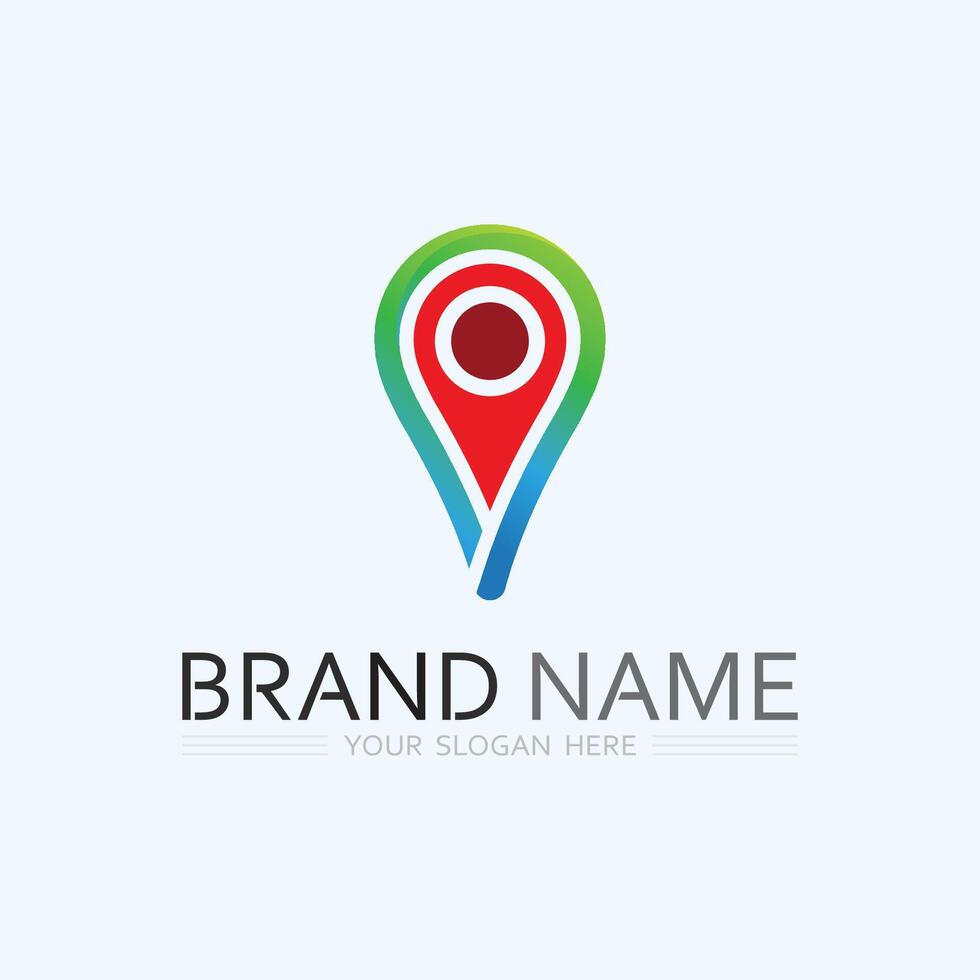 GPS and MAP logo navigator sign location symbol designillustration vector