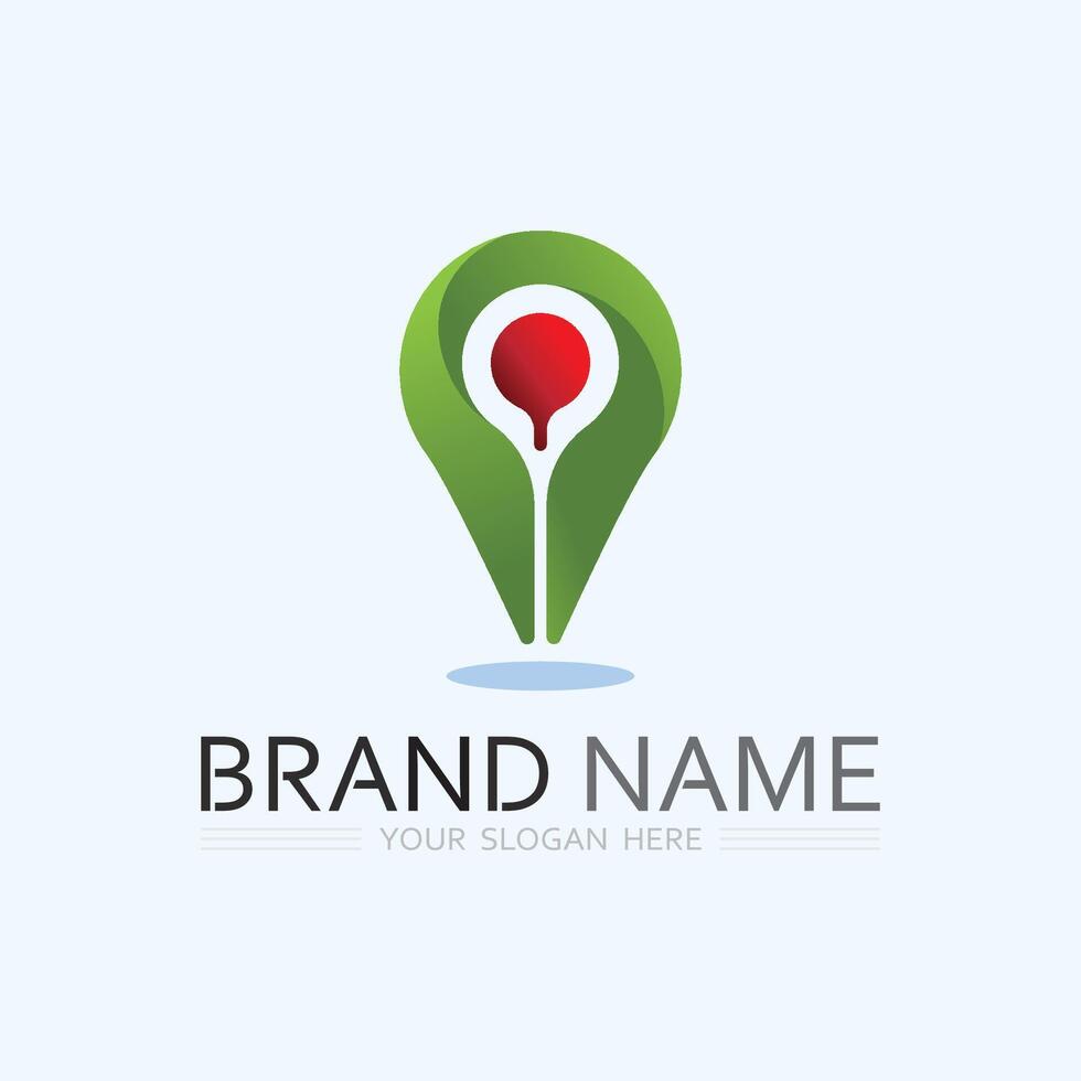GPS and MAP logo navigator sign location symbol designillustration vector