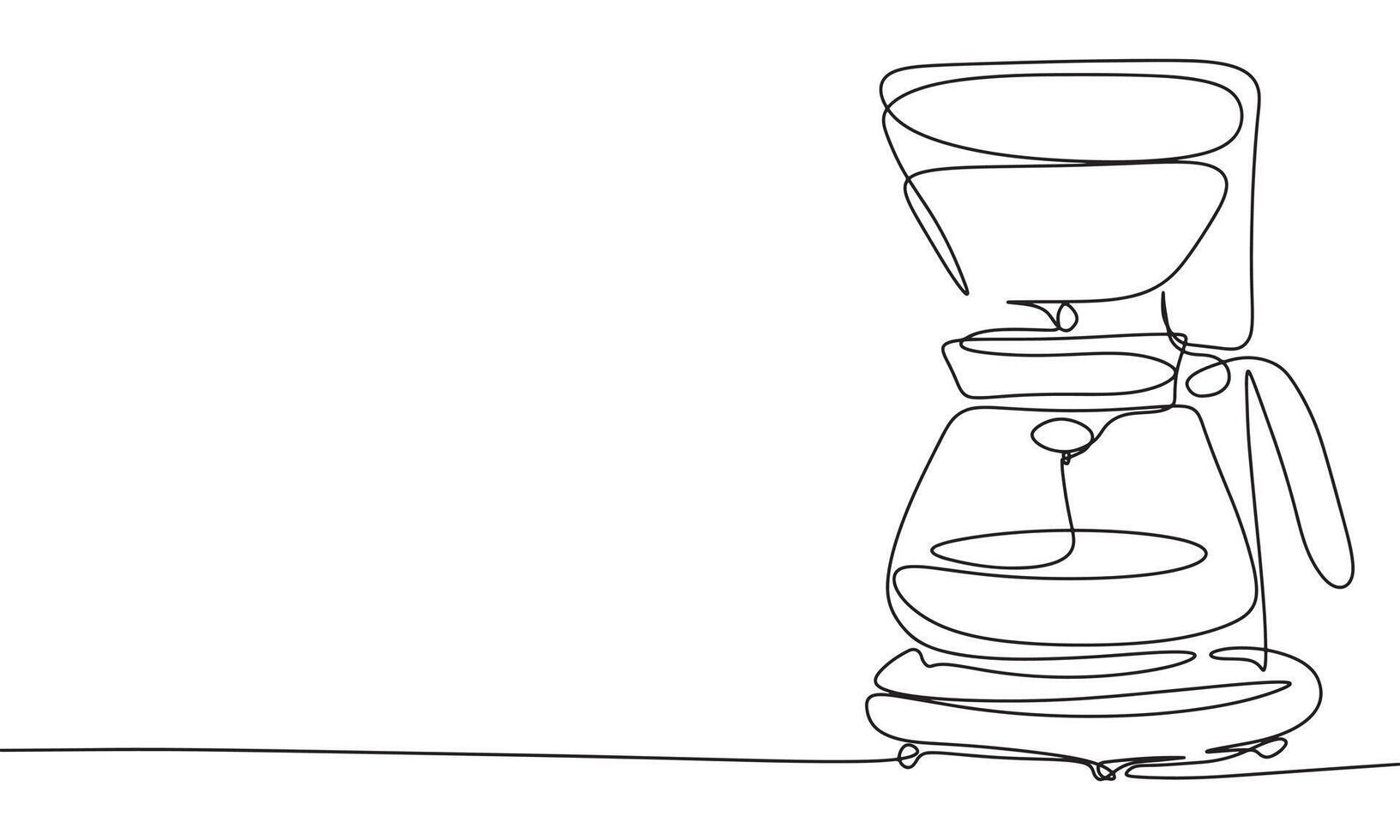 Drip coffee maker one line continuous. Line art drip coffee maker. Hand drawn art. vector
