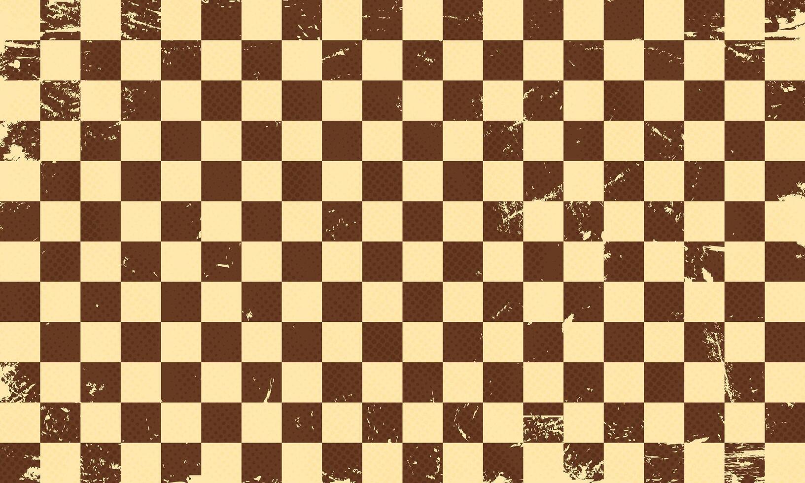 Grunge Textured Vintage Retro Checkerboard Checker Chess Tiles 60s 70s Aesthetic Scratched Damaged Aged Old Background Pattern vector