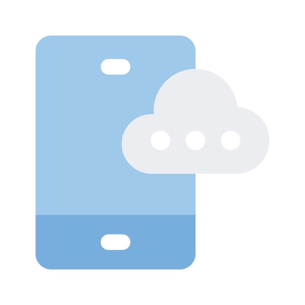 Cloud computing, mobile with cloud, icon of mobile cloud vector