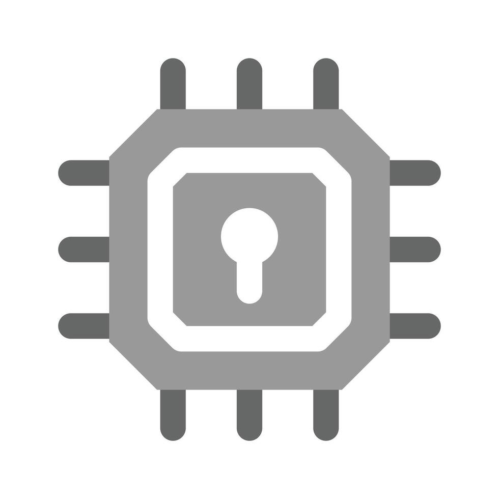 Keyhole on processor, concept icon of secure processor vector