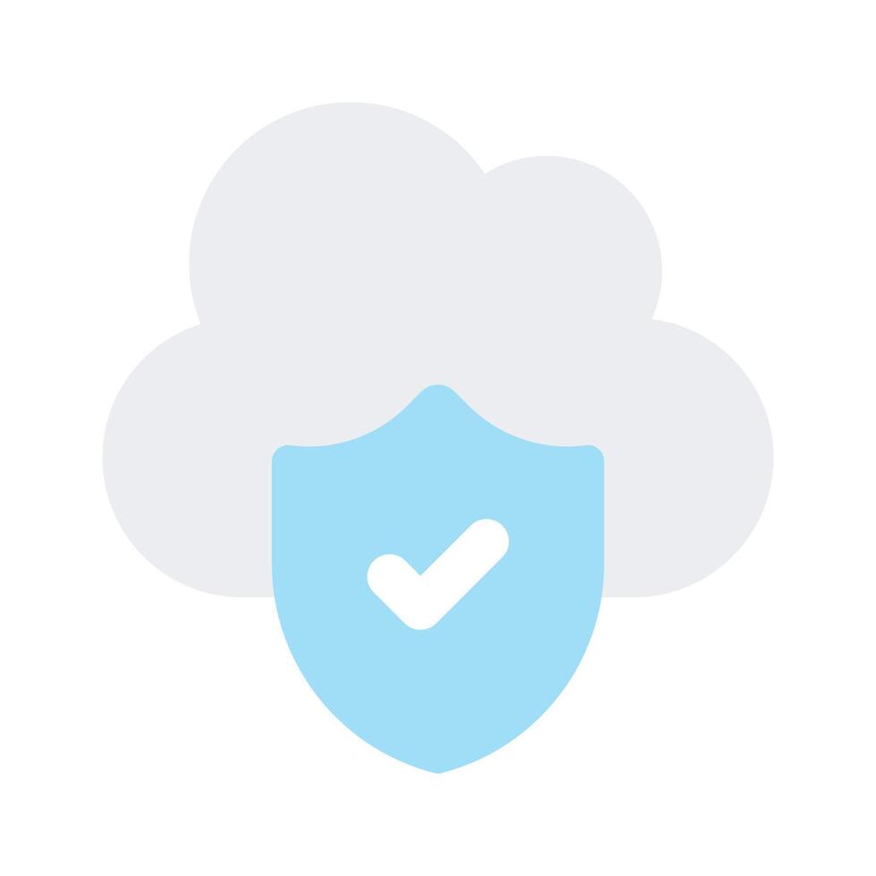 Secure cloud, cloud protection, cloud security icon design vector