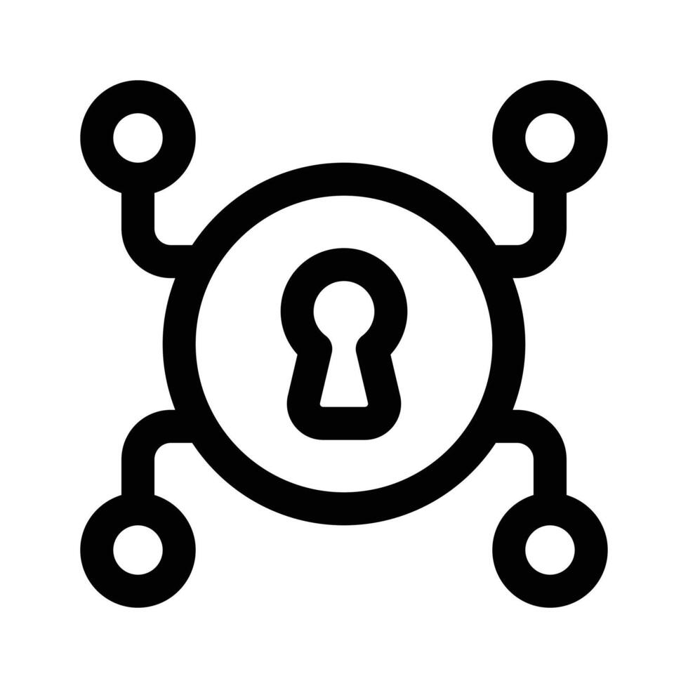 Keyhole with network nodes denoting of network security vector
