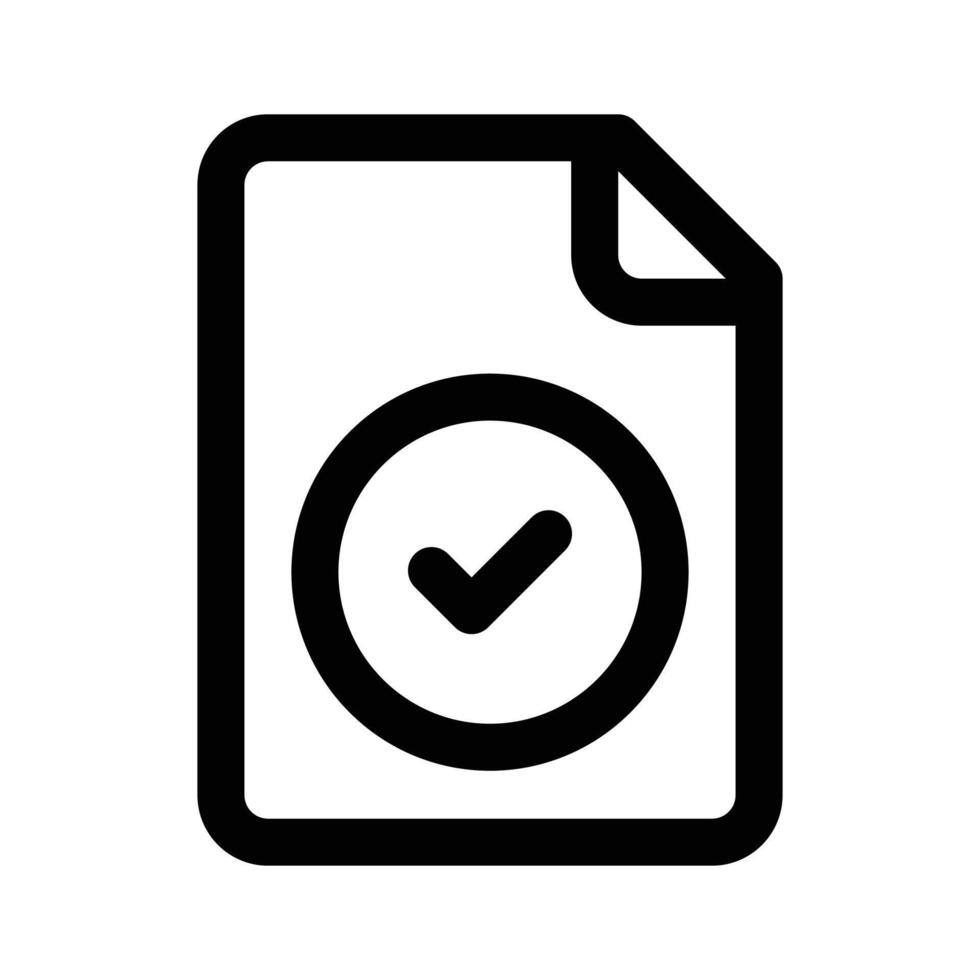 Tick mark on file showing approved document vector