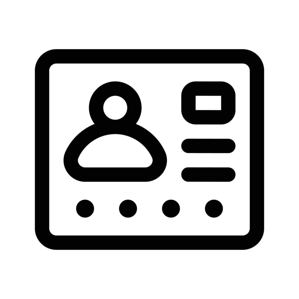 Id card icon design, personal information card design vector