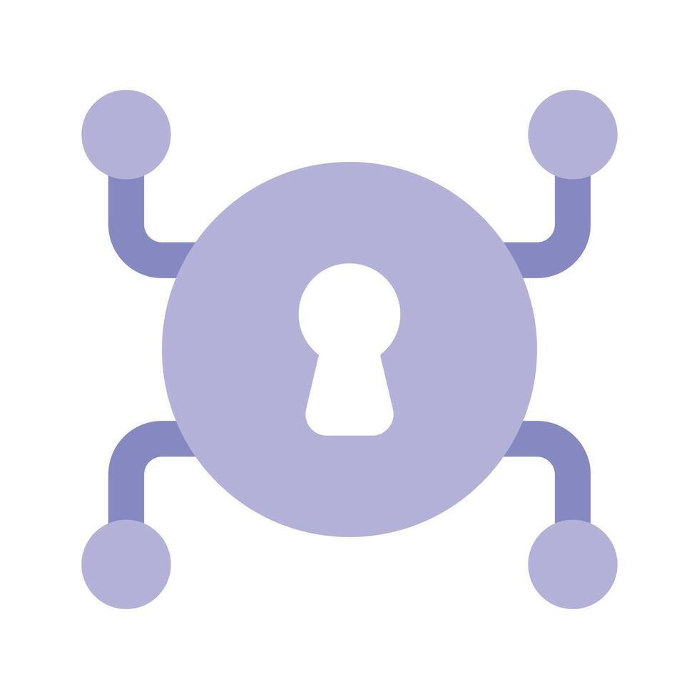 Keyhole with network nodes denoting of network security vector
