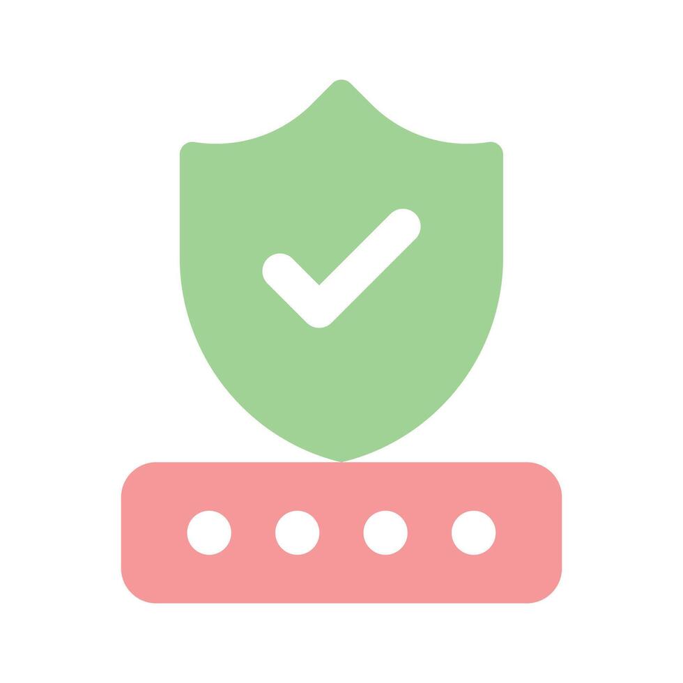 Protection shield with password denoting secure password vector