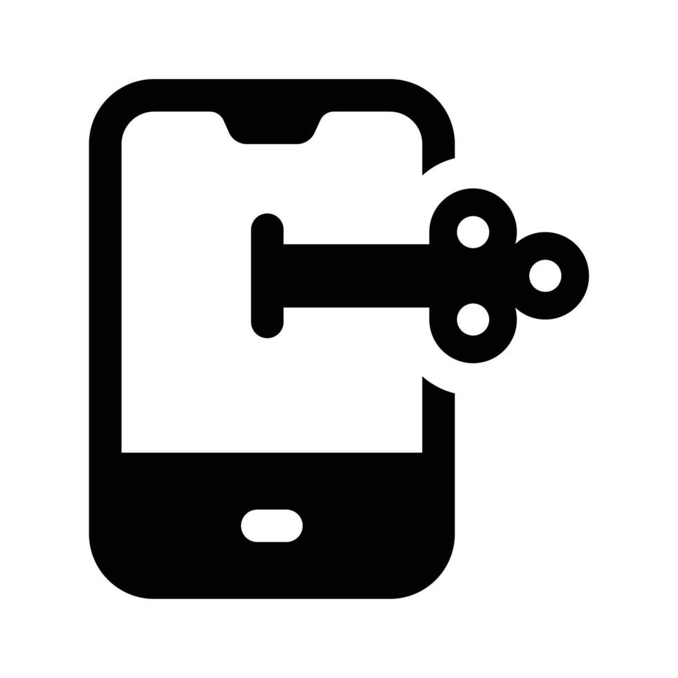 Mobile passkey, mobile access icon, key with mobile phone vector