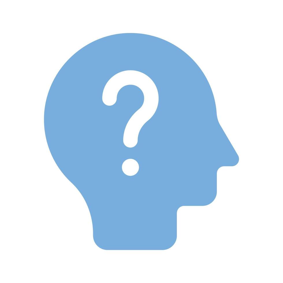 Question mark inside mind, well designed icon of confused mind vector