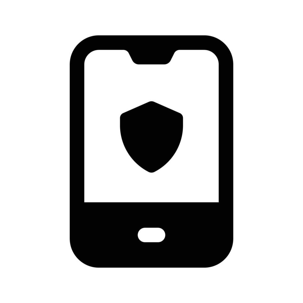 Security shield with mobile, design of mobile security vector