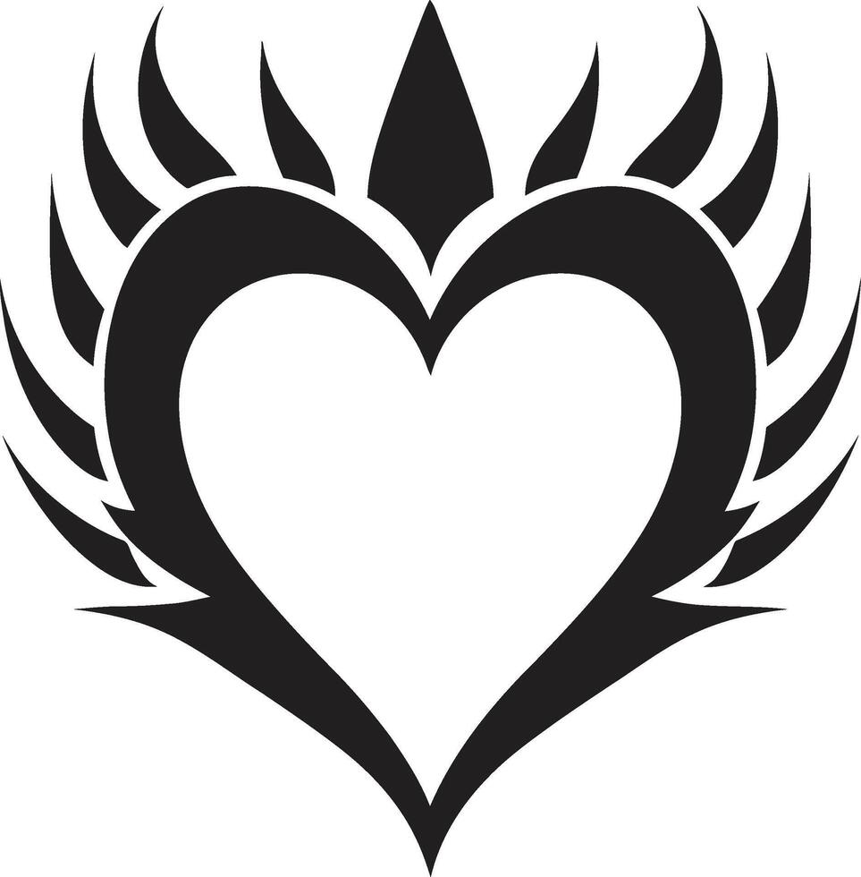 Gothic Grace Chic Graphics of Black Heart Midnight Muse Elegant Black Heart Shape vector