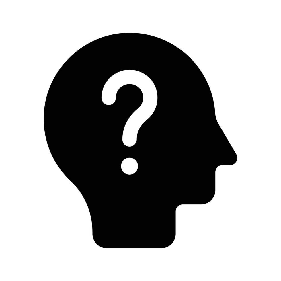 Question mark inside mind, well designed icon of confused mind vector