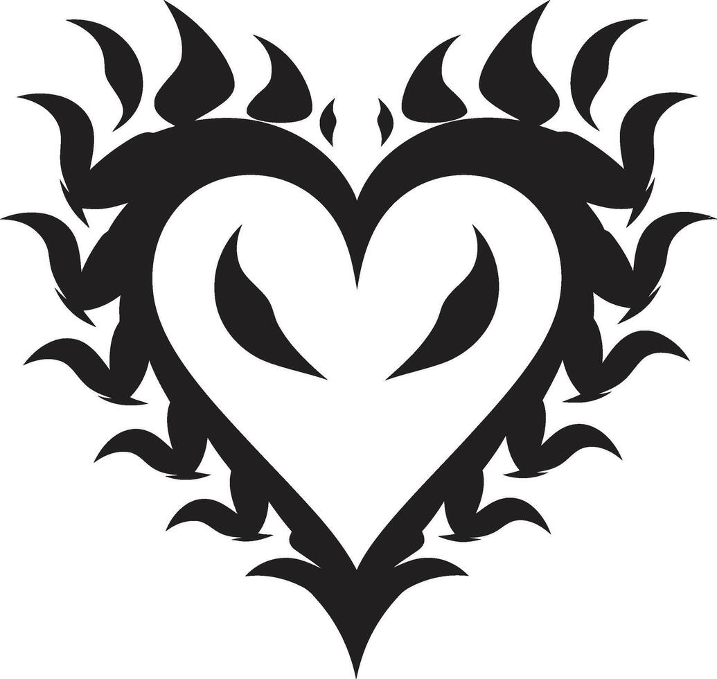 Graceful Abstract Heart Intriguing Black Graphic with Abstract Elements Chic Decorative Modern Black Graphic with Decorative Flourishes vector
