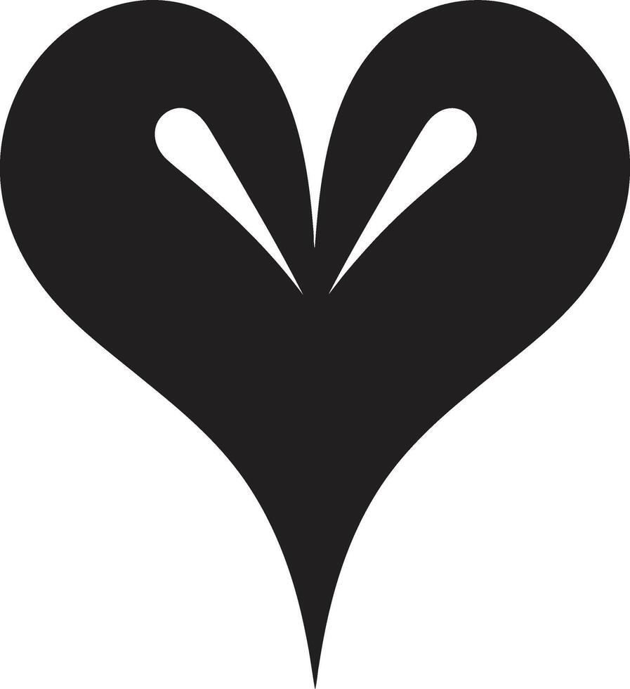 Sleek Heart Intriguing Black Graphic with Abstract Accents Graceful Abstract Heart Modern Black Graphic with Decorative Elements vector