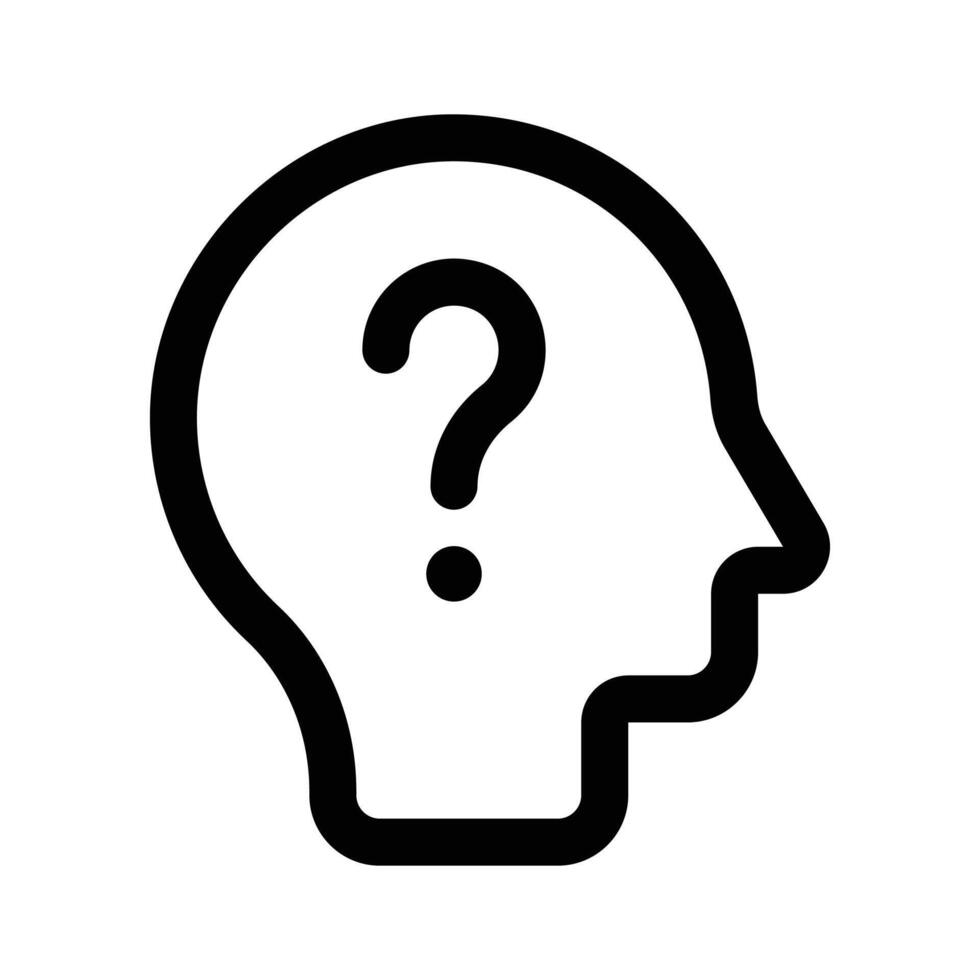 Question mark inside mind, well designed icon of confused mind vector