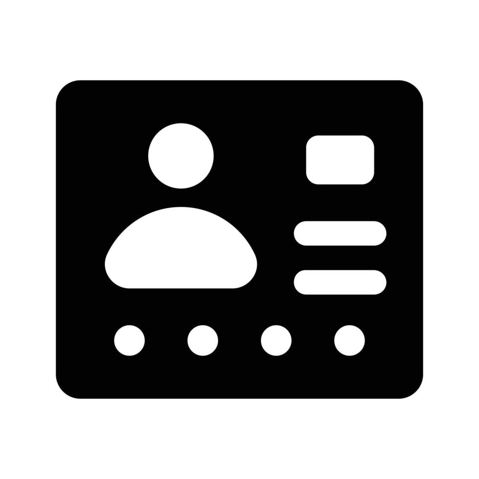 Id card icon design, personal information card design vector