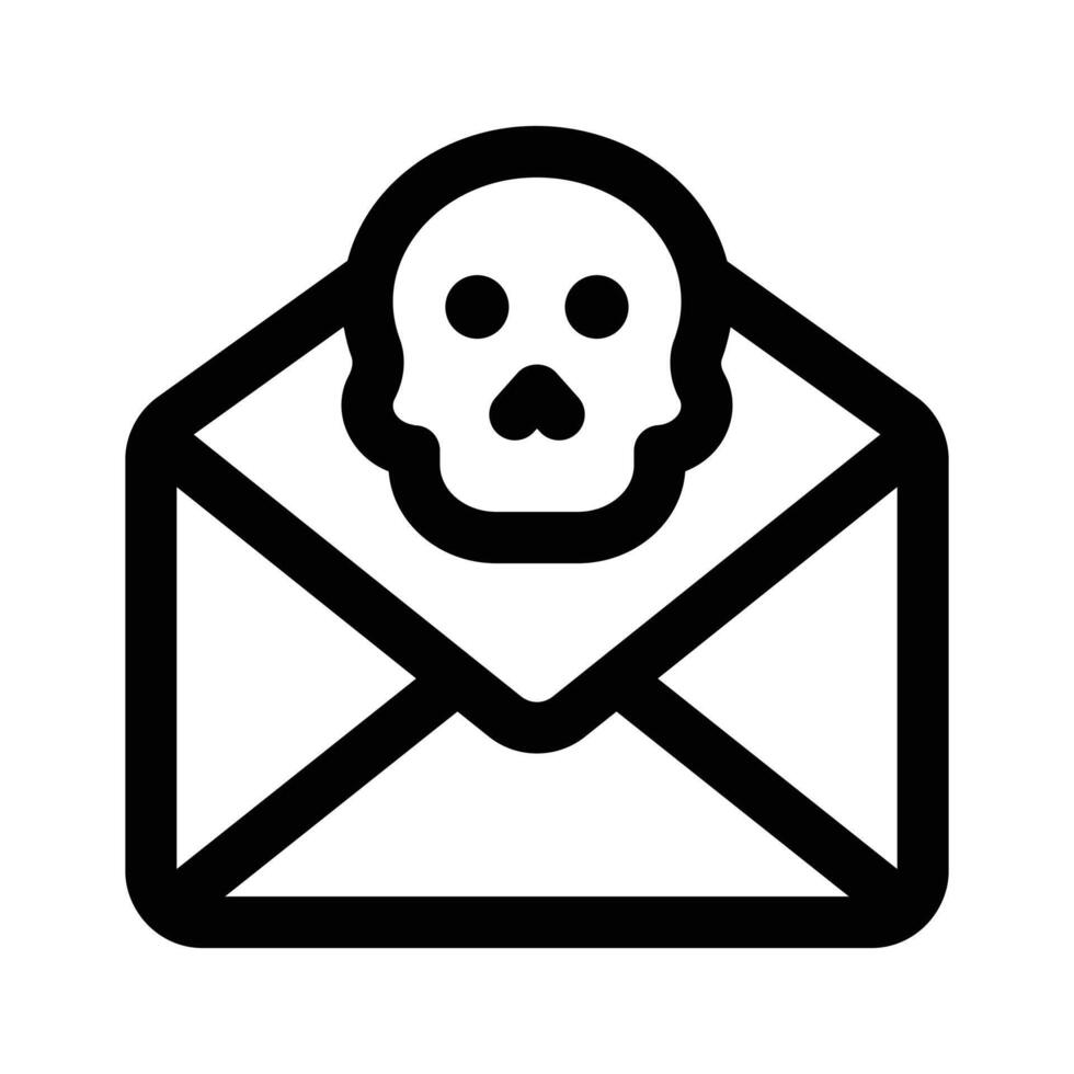 Cross sign on mail denoting icon of mail error, spam mail design vector