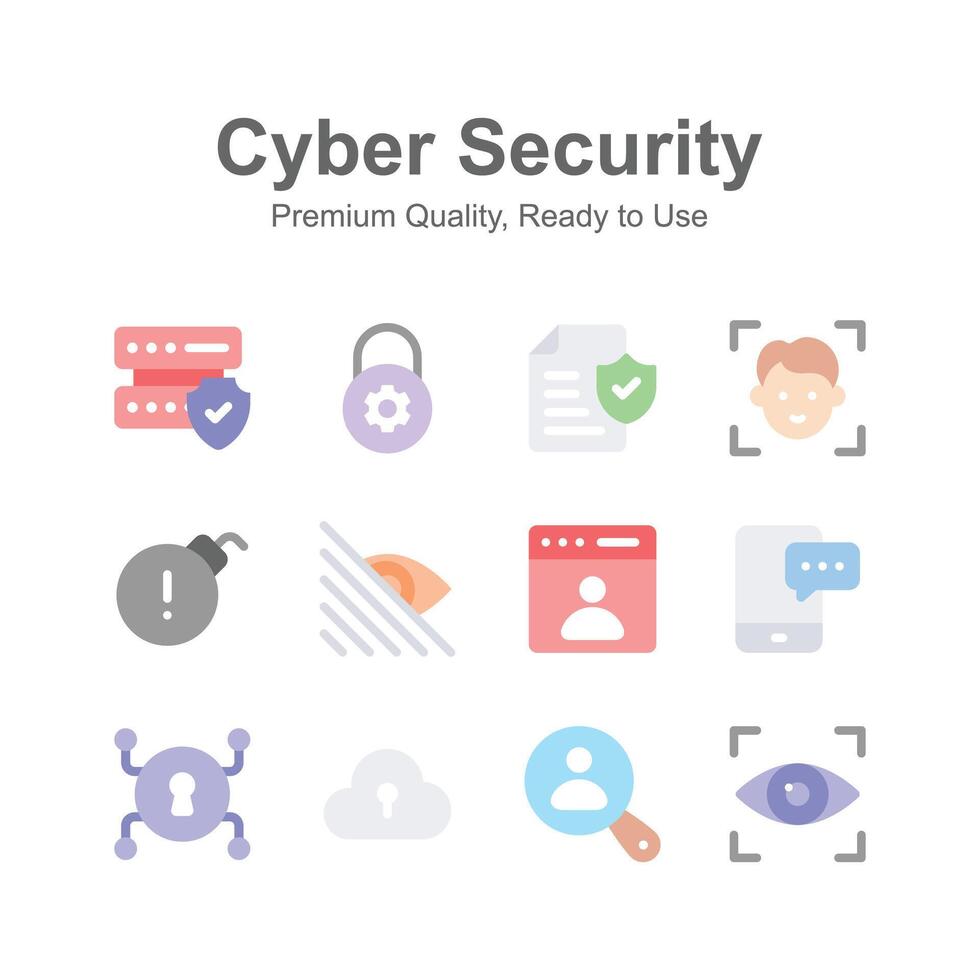 Cyber security icons, premium quality and ready to use vector