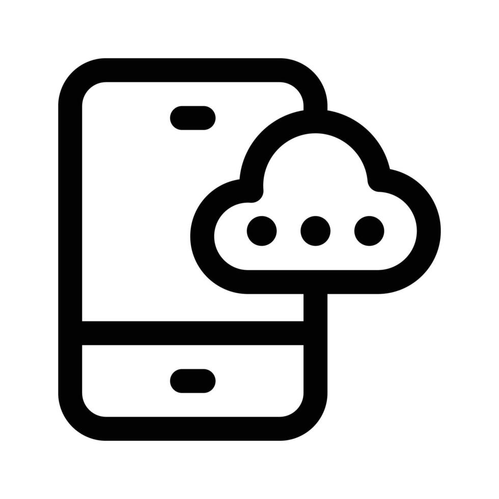Cloud computing, mobile with cloud, icon of mobile cloud vector
