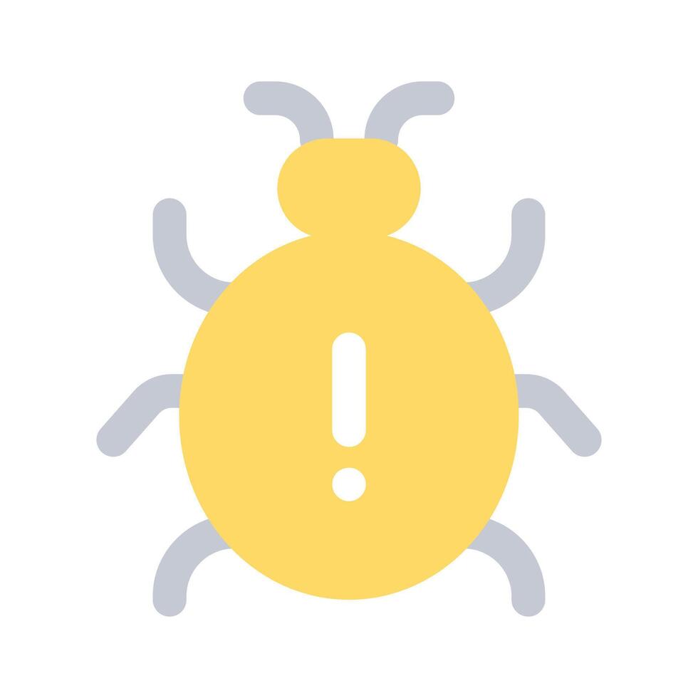 Exclamation mark on bug depicting of virus alert, easy to use and download vector