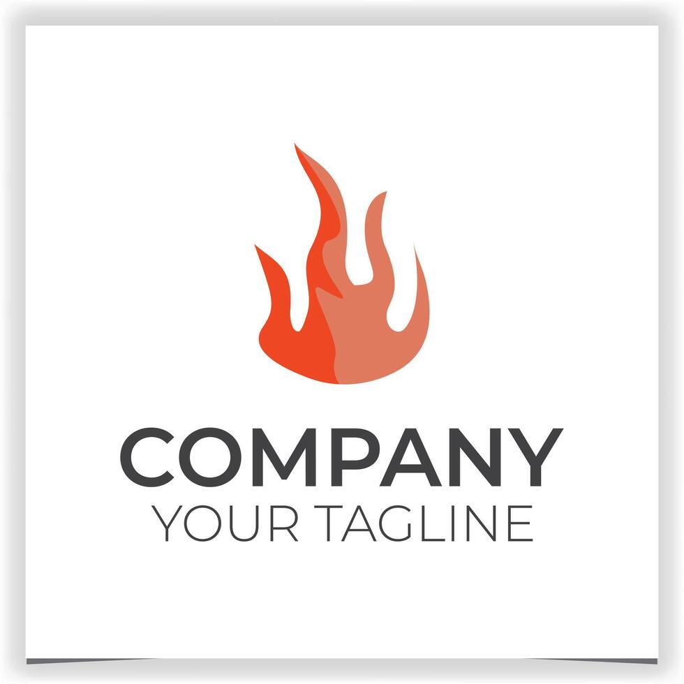 red fire logo design template vector