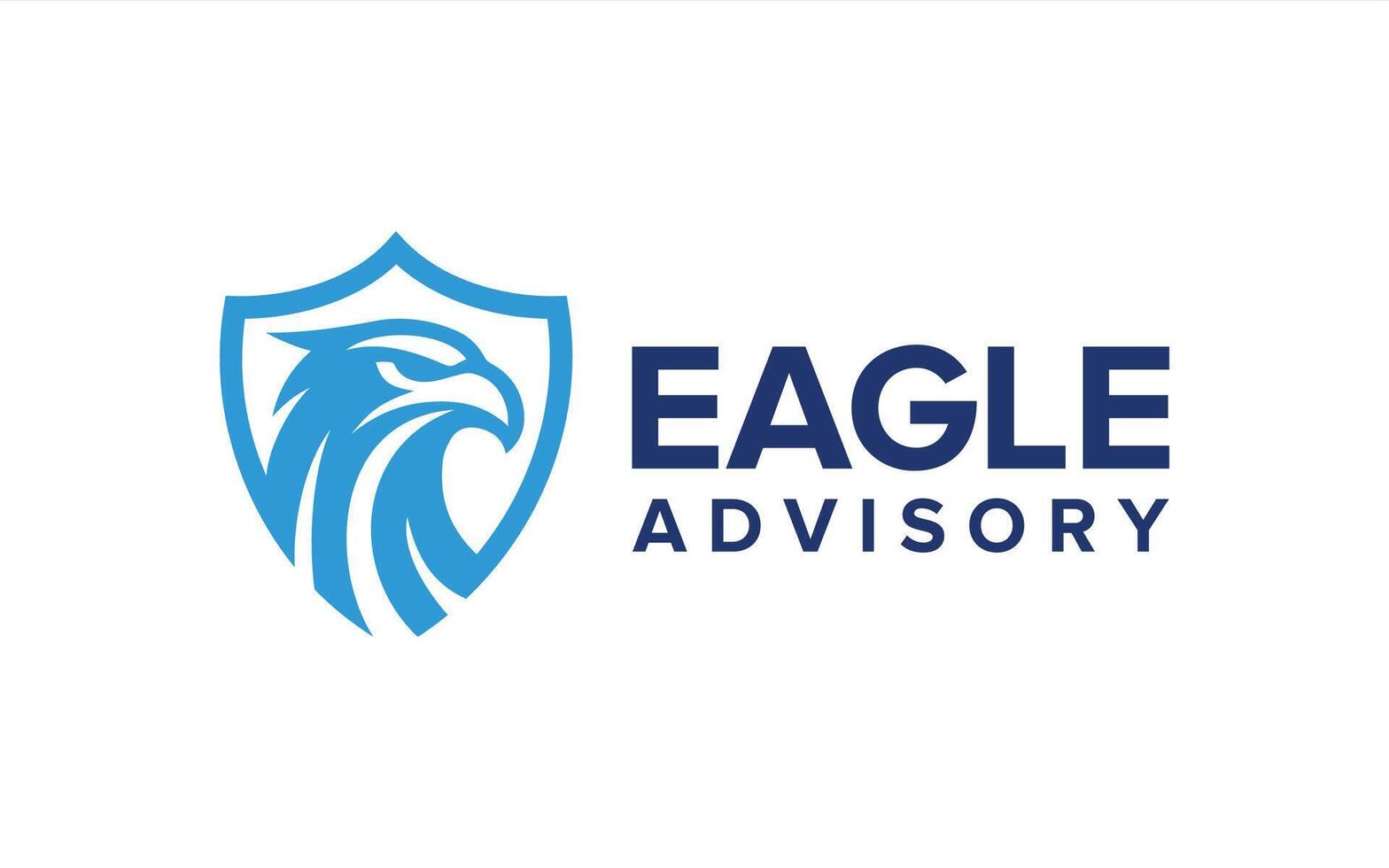 Eagle or hawk head with shield isolated on white background vector