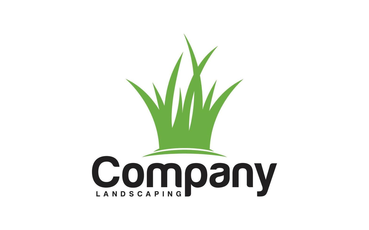 landscape logo for lawn or gardening business design template vector
