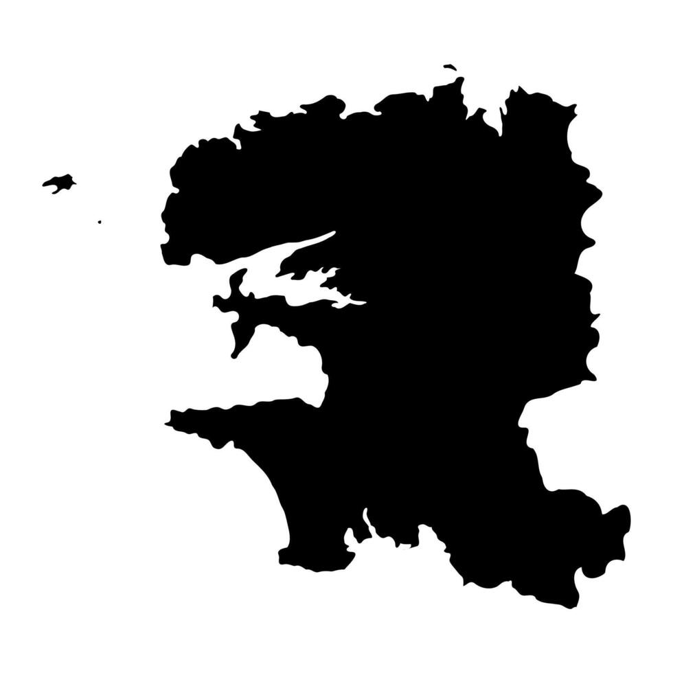 Finistere department map, administrative division of France. illustration. vector