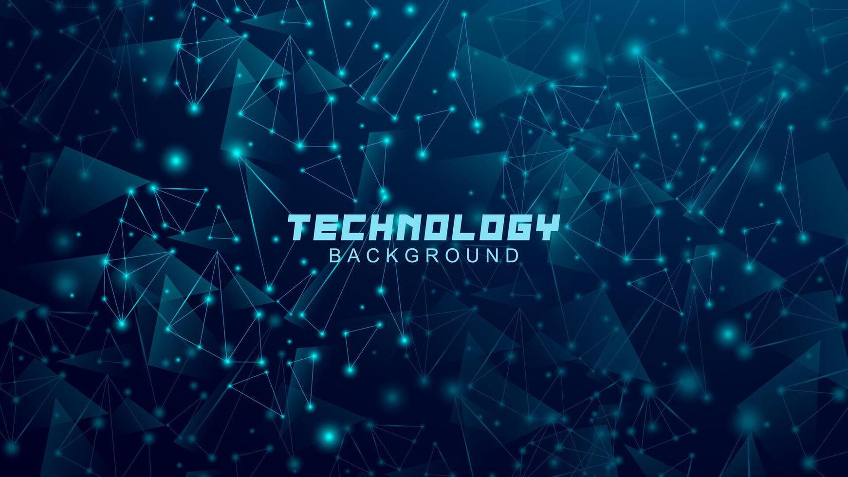 Abstract background digital technology concept. Futuristic triangle lines with blue light particles. suitable for banners, websites, wallpapers, posters vector