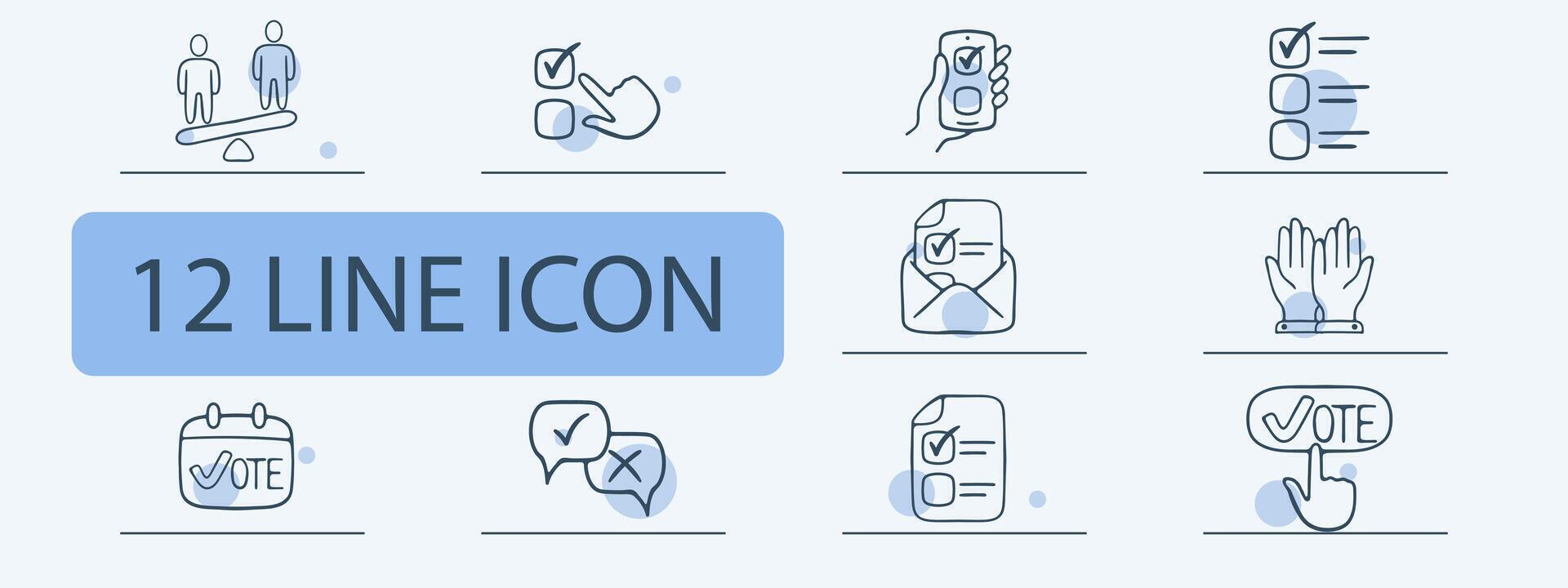 Set of icons emphasizing the importance of individual choices. Symbolic representation of personal empowerment. Decision-making concept. Pastel color background. 12 line icon vector