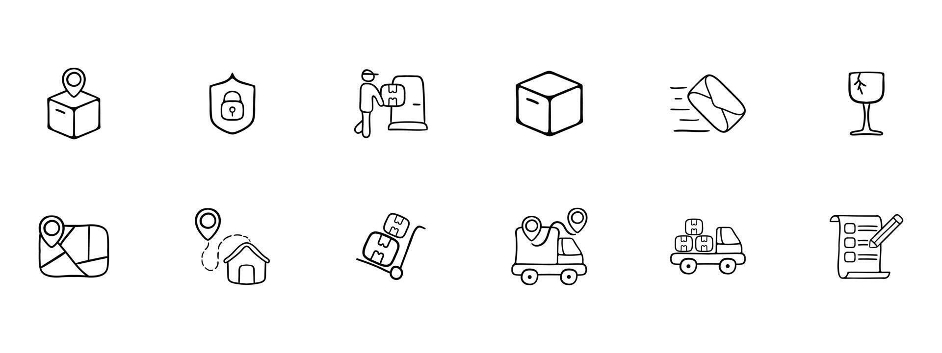 Set of international delivery icons. Parcel, package, globe, transportation. Shipping concept. line icon for Business vector