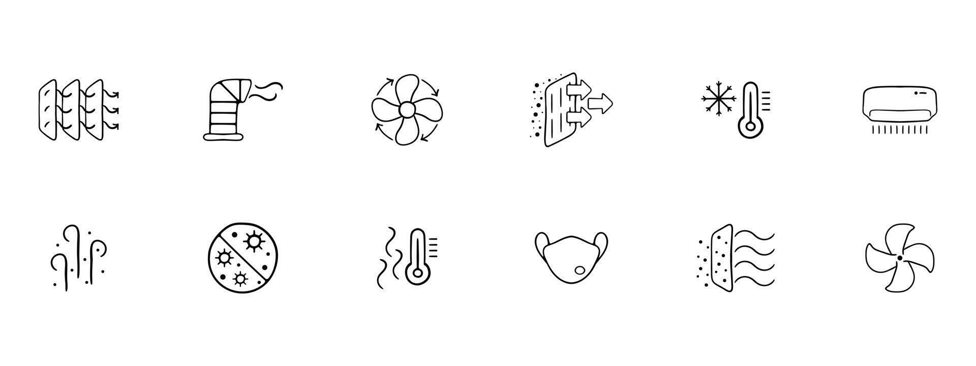 Virus protection icon set. Stay safe and secure with this comprehensive collection of icons representing various measures and tools. Virus protection. line icon for Business vector