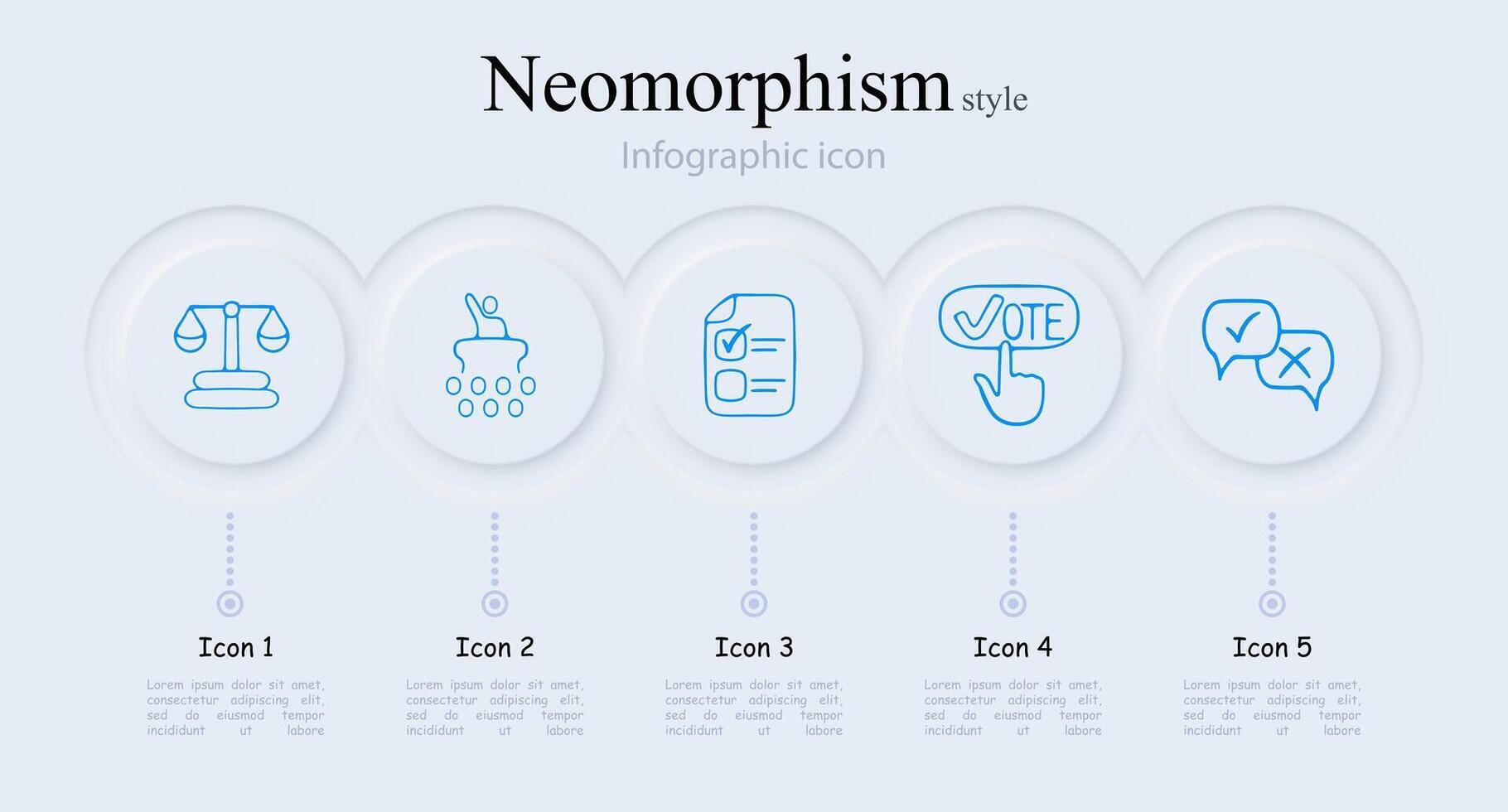 Set of voting icons. Symbols representing democratic process, elections, ballots. Participation concept. Neomorphism style. line icon for Business vector