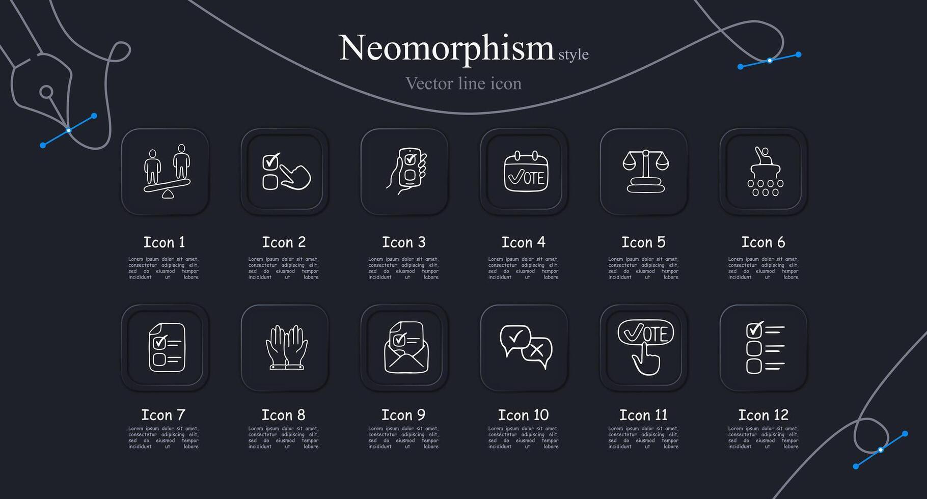 Versatile icon set for various purposes. Includes a diverse range of icons representing technology, nature, people. Neomorphism style. line icon for Business vector