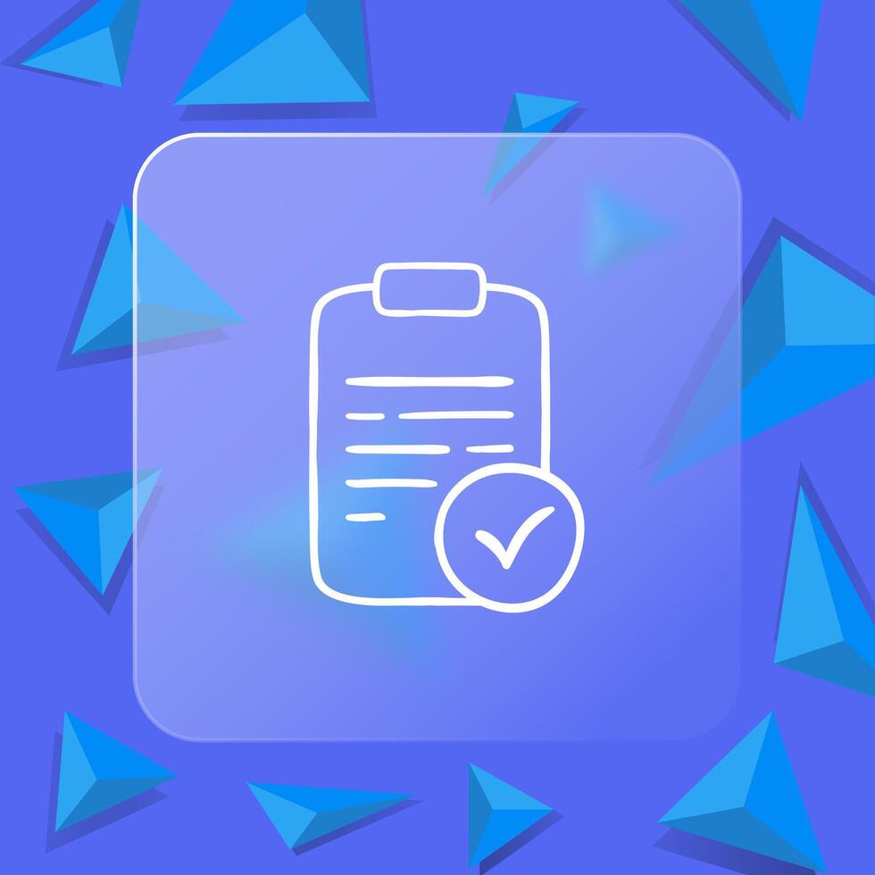 Numbered list icon. Organization, order, sequence, numbering. Bullet points concept. Glassmorphism style. line icon for Business vector