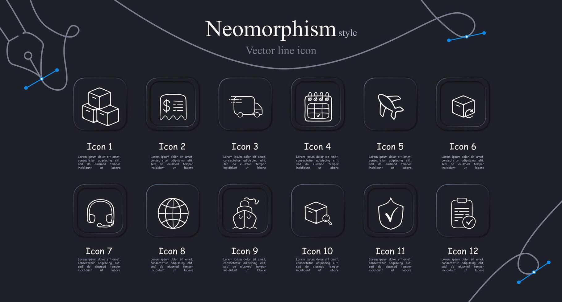 Cool Breeze Icon Set. Refreshing symbols for hot weather, summer heat relief. Air conditioning concept. Neomorphism style. line icon for Business vector