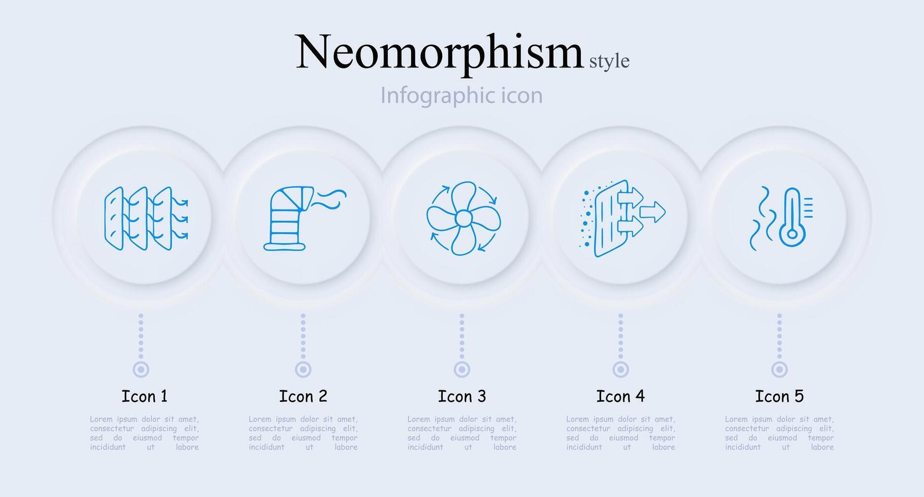 Hot Weather Cooling Icon Set. Refreshing breeze, cooling fans, ice cubes, chilled beverages. Summer heat relief concept. Neomorphism style. line icon for Business vector