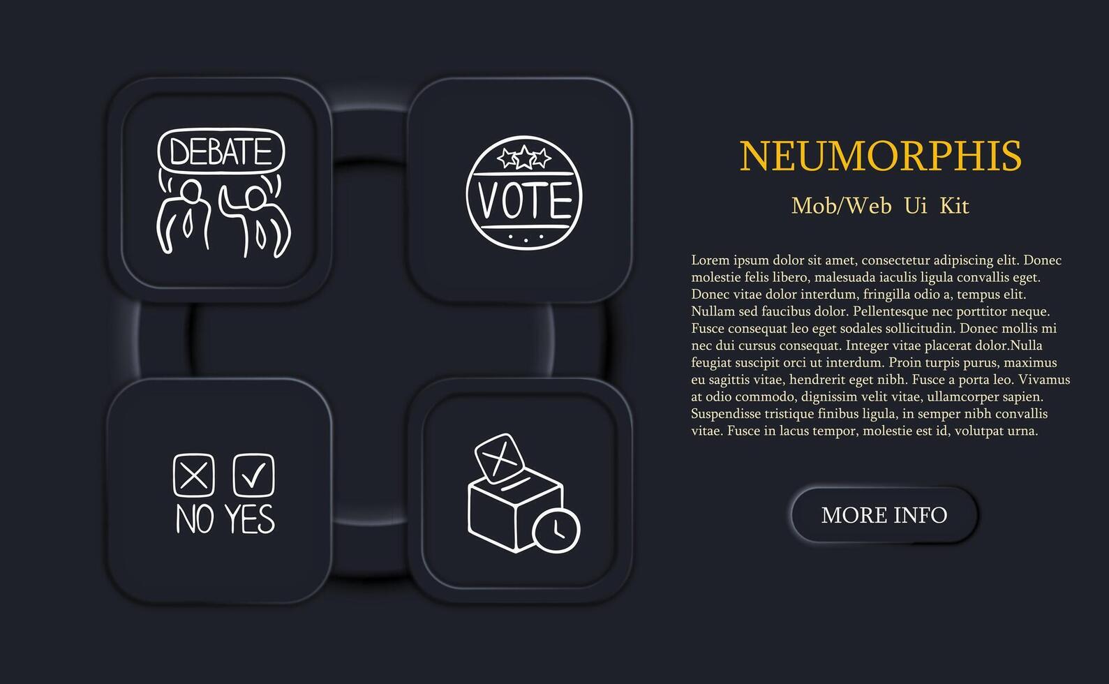 Set of icons representing debates in voting. Symbolic representation of discussions, Arguments concept. Neomorphism style. line icon for Business vector
