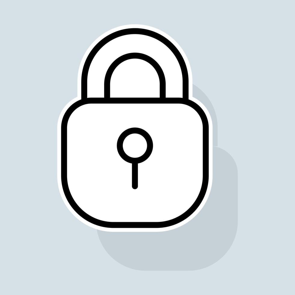 Open lock line icon. Key, closed, password, safety, privacy, unlock, secure, access, secret. Secure concept. sticker line icon on white background vector