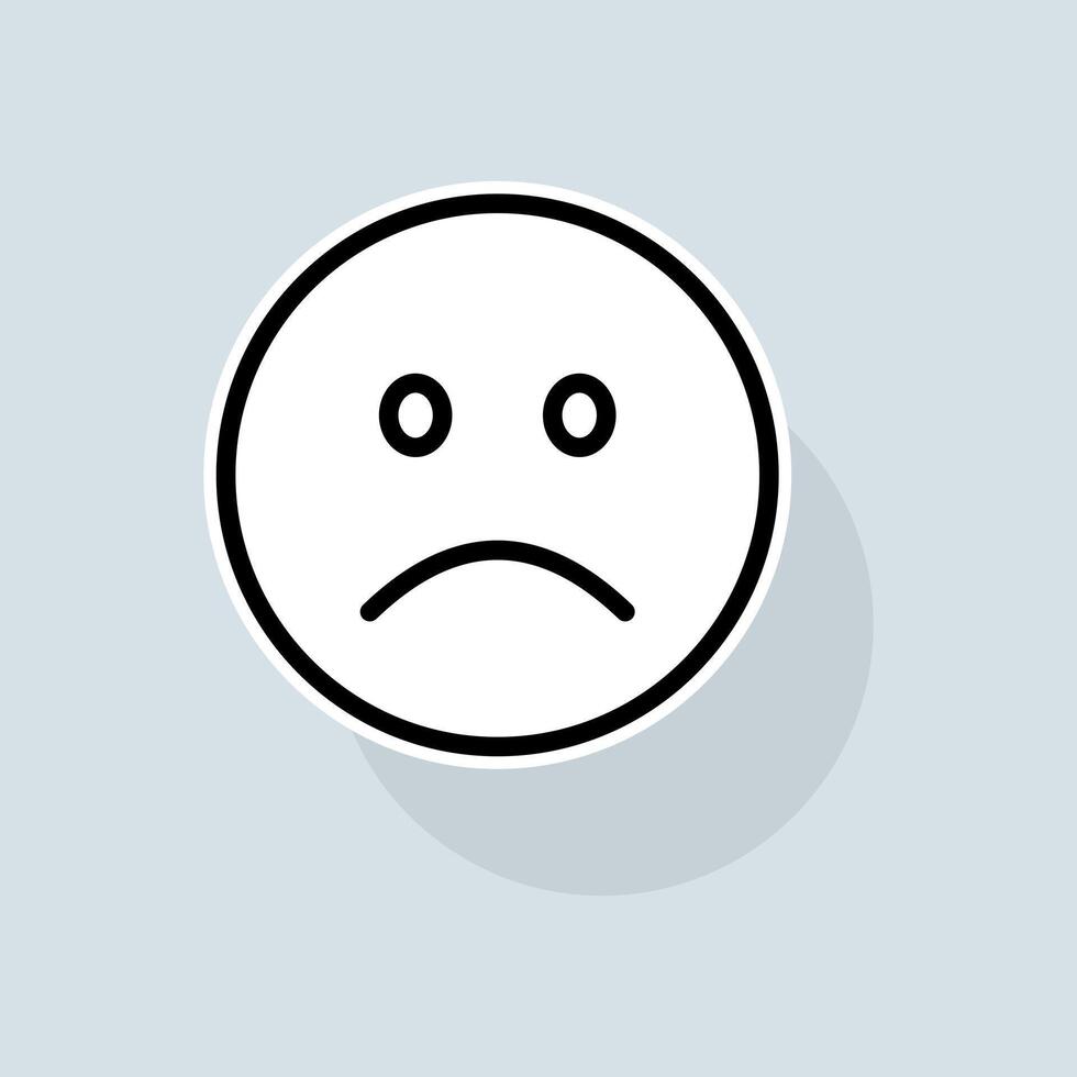 Emoji with sadness line icon. Communication, emoticons, chats, stickers, attitude, emotions, mood. Emoji concept. sticker line icon on white background vector