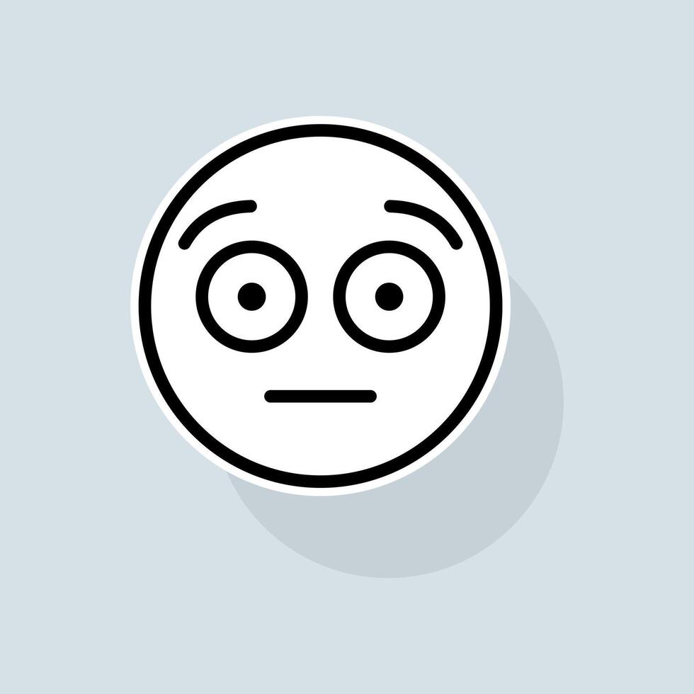 Emoji with surprise line icon. Communication, emoticons, chats, stickers, attitude, emotions, mood. Emoji concept. sticker line icon on white background vector